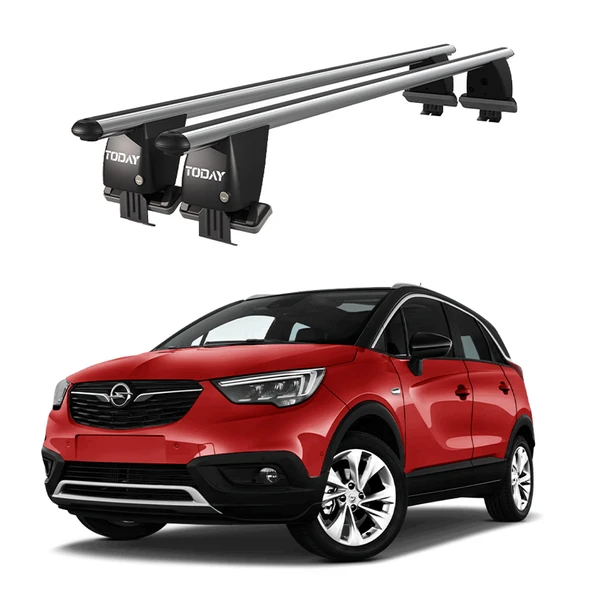 Royal Opel Crossland X (2017-2020) Uyumlu Gri Kilitli Ara Atkı Port Bagaj Tavan Barı ürün görseli 1