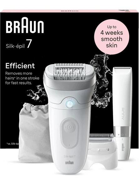Braun Silk-Epil 7 7-441 Epilatör Islak Kuru Kullanım Kablosuz Şarjlı Yıkanabilir Başlık ürün görseli 1