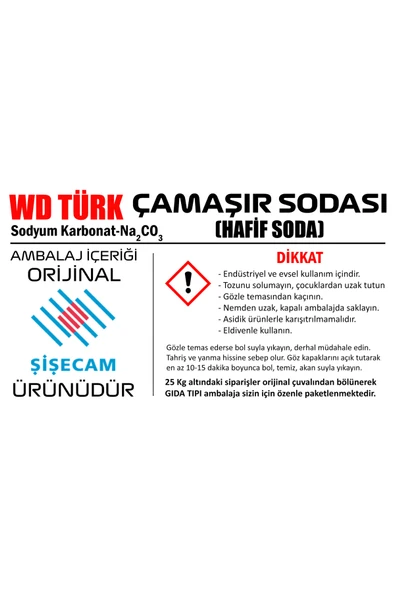 WD Türk WD Türk Çamaşır sodası 1 kg Sodyum Karbonat Hafif Soda ürün görseli 1
