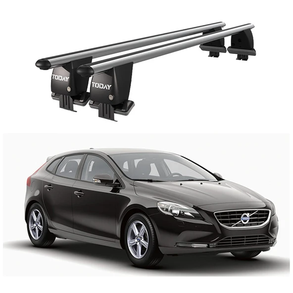 Royal Volvo V40 (2012-2016) Uyumlu Gri Kilitli Ara Atkı Port Bagaj Tavan Barı ürün görseli 1