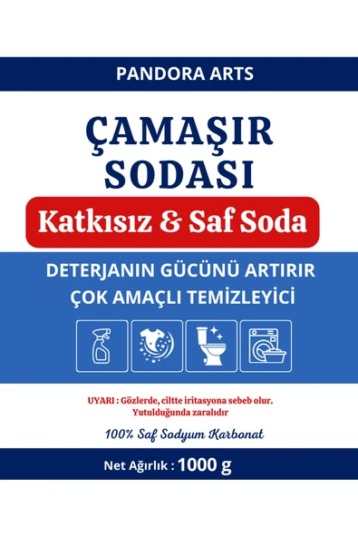 Pandora Arts Pandora Arts Çamaşır Sodası , Sodyum Karbonat, Sodamatik Elde Ve Makinede 1 Kg ürün görseli 1
