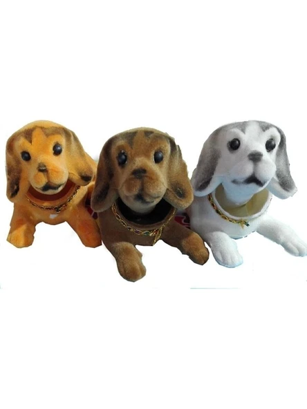 3 Kafa Sallayan Köpek Araç İçi Aksesuar 17X9X7 cm Kadife Dış Kaplama Farklı Renklerde ürün görseli 1