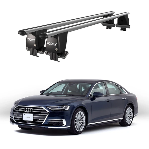 Royal Audi A8 (2017 ve Sonrası) Uyumlu Gri Kilitli Ara Atkı Port Bagaj Tavan Barı ürün görseli 1