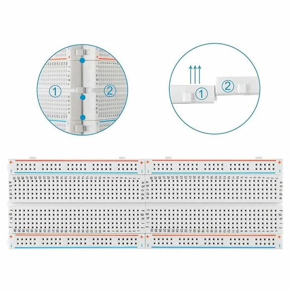 Orta Boy Breadboard 400 Pin - Hücre - Point - Resim 7
