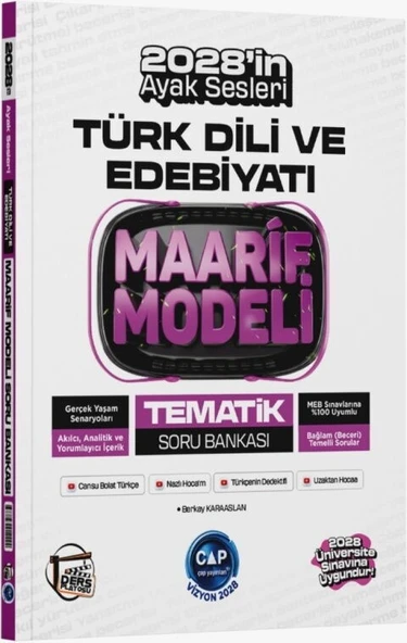 Üniversiteye Hazırlık Türk Dili ve Edebiyatı Ders Platosu Maarif Modeli Tematik Soru Bankası Çap Yayınları ürün görseli 1