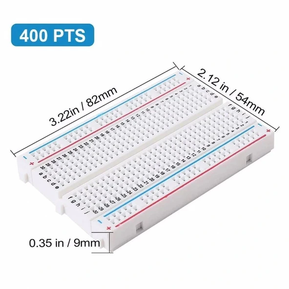 Orta Boy Breadboard 400 Pin - Hücre - Point - Resim 2