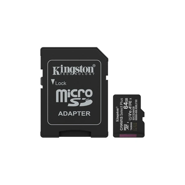 64 GB KINGSTON CANVAS SELECT PLUS MICRO SD CARD CL10 SDCS3/64GB ürün görseli 1