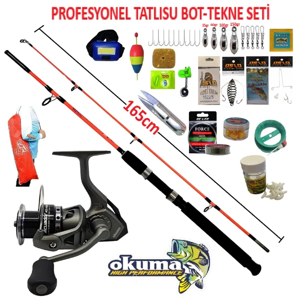 Okuma 8000 Acuador Kendo 165cm 100-250gr Profesyonel Tatlı Su Tekne ve Bot Olta Takımı Seti ürün görseli 1