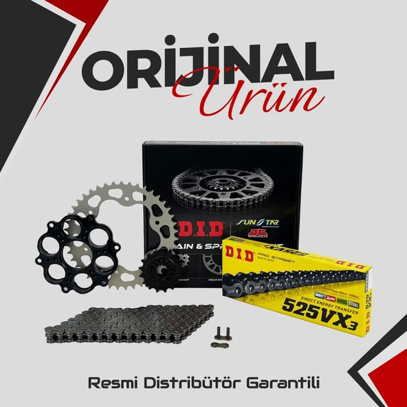 Dıd Ducati Monster 796 Zincir Dişli Seti (2012-2015) X-Ringli Zincir (Çelik Renk) ürün görseli 1
