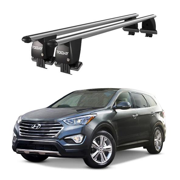 Royal Hyundai Maxcruz / Santa Fe (2012-2018) Uyumlu Gri Kilitli Ara Atkı Port Bagaj Tavan Barı ürün görseli 1
