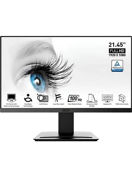 MSI 21.5 İnç Pro MP223 1920x1080 (FHD) Flat VA 100Hz 1ms Anti-Glare Monitor ürün görseli 1