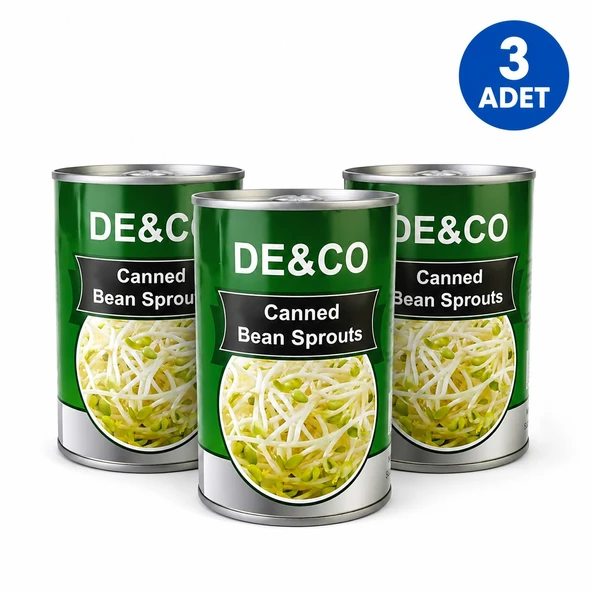 DE&CO Fasulye Filizi Konservesi 400 gr  3 Adet  Bean Sprouts  Uzak Doğu Mutfağı İçin ürün görseli 1