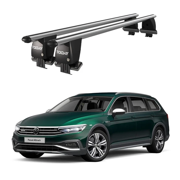 Royal Volkswagen Passat B8 Alltrack (2019 ve sonrası) Uyumlu Gri Ara Atkı Port Bagaj Tavan Barı ürün görseli 1