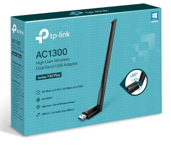 TP-LINK ARCHER T3U PLUS 1300MBPS KABLOSUZ DUAL BAND USB ADAPTOR ürün görseli 1