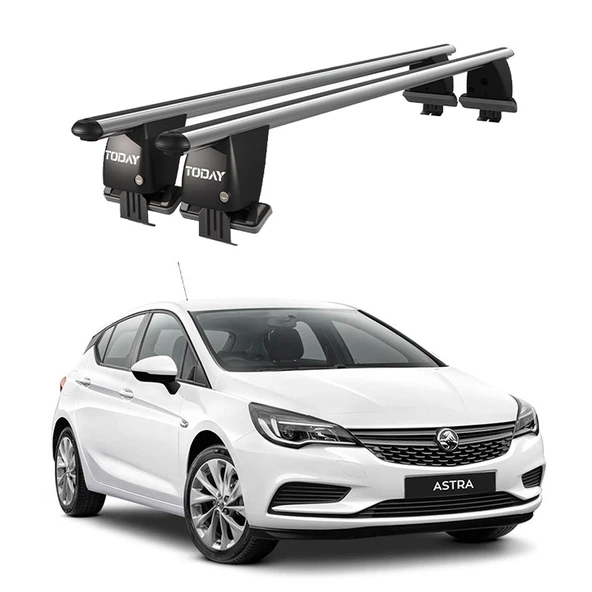 Royal Opel Astra (2016-2021) Uyumlu Gri Kilitli Ara Atkı Port Bagaj Tavan Barı ürün görseli 1