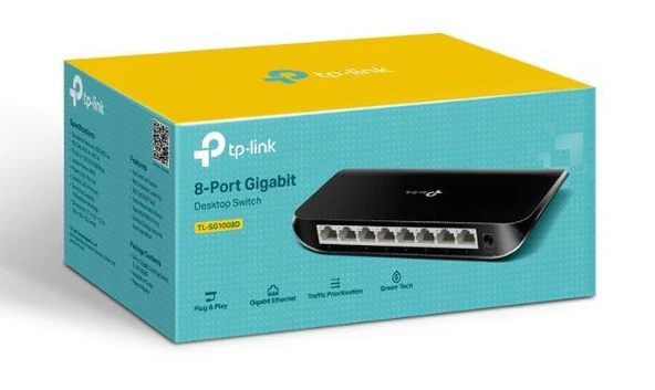 TP-LINK TL-SG1008D 8 PORT GIGABIT PLASTİK KASA SWITCH ürün görseli 1