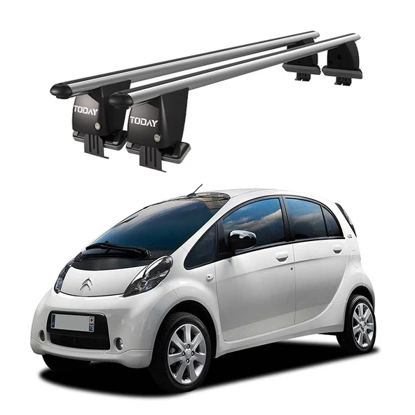 Royal Citroen C-Zero (2010 ve Sonrası) Uyumlu Gri Kilitli Ara Atkı Port Bagaj Tavan Barı ürün görseli 1