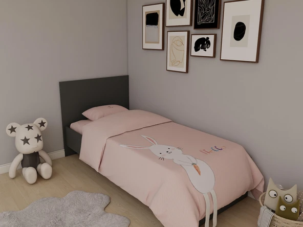 Letto Tek Kişilik Karyola Koyu Gri Renk ürün görseli 1