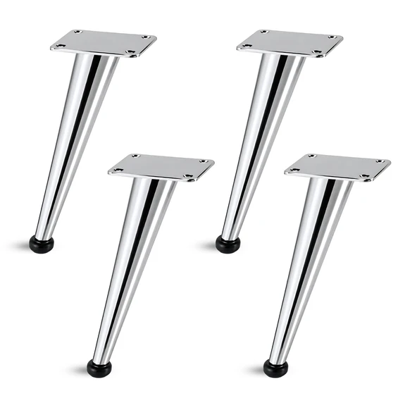 Omaks (4 Adet) 18 cm Metal Krom Dereceli Mobilya Sehpa Kanepe Ayağı Montaj Vidaları Dahil Ayak ürün görseli 1