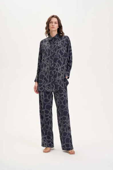 Terzi Dükkanı Oversize Gömlek Yaka Midi Kadın Takım - Minimalist & Şık ürün görseli 1