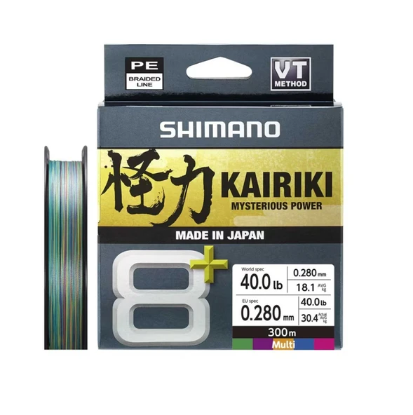 Shimano Kairiki 8+ 300 Mt Multi Color İp Misina  0.16mm ürün görseli 1