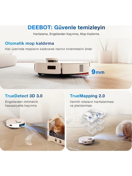 Ecovacs Deebot T30 Pro Omni Robot Süpürge Rose - Resim 7