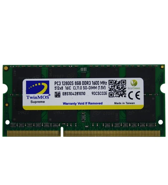 TwinMOS 8GB DDR3 1600MHz (MDD38GB1600N) (NB) ürün görseli 1