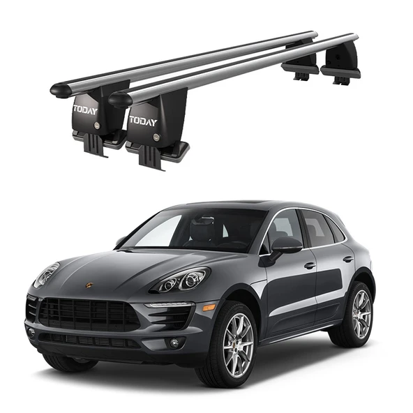 Royal Porsche Macan (2013 ve Sonrası) Uyumlu Gri Ara Atkı Port Bagaj Tavan Barı ürün görseli 1