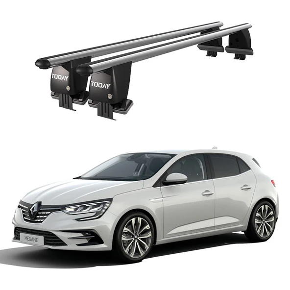 Royal Renault Megane (2016 ve Sonrası) Uyumlu Gri Kilitli Ara Atkı Port Bagaj Tavan Barı ürün görseli 1