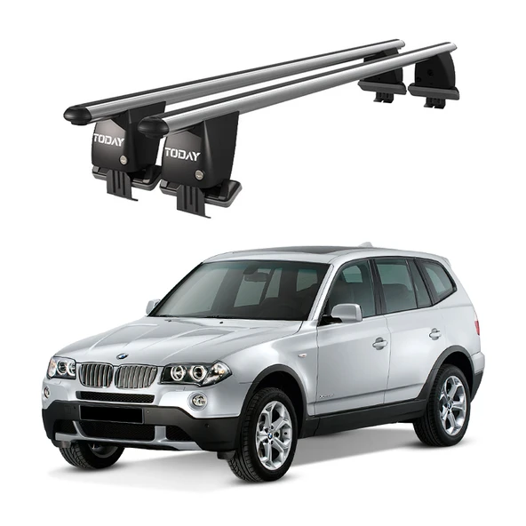 Royal Bmw X3 (2004-2010) Uyumlu Gri Kilitli Ara Atkı Port Bagaj Tavan Barı ürün görseli 1
