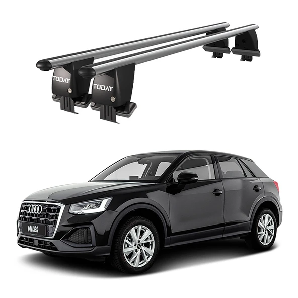 Royal Audi Q2 (2016 ve Sonrası) Uyumlu Gri Kilitli Ara Atkı Port Bagaj Tavan Barı ürün görseli 1