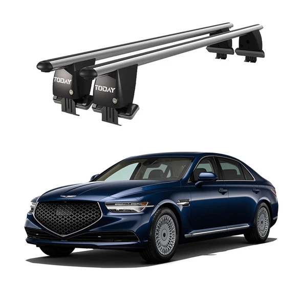 Royal Genesis G90 (2016 ve Sonrası)Uyumlu Gri Ara Atkı Port Bagaj Tavan Barı ürün görseli 1