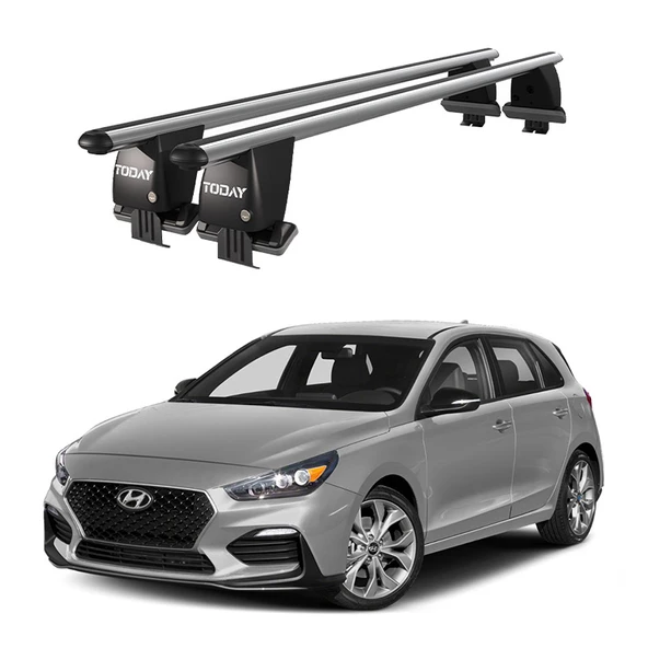 Royal Hyundai Elantra Gt (2017 ve Sonrası) Uyumlu Gri Ara Atkı Port Bagaj Tavan Barı ürün görseli 1