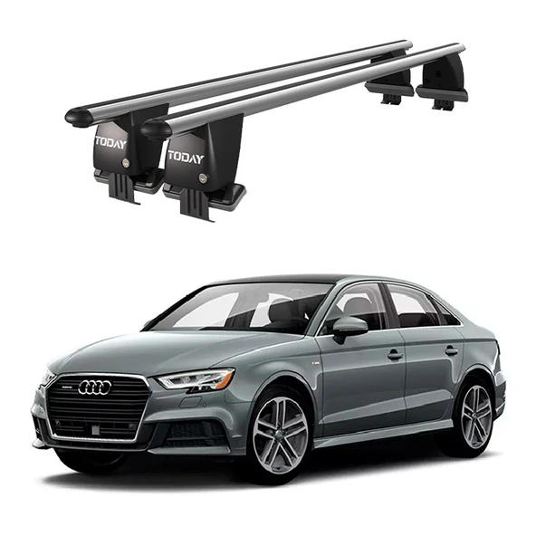 Royal Audi A3 (2013 ve Sonrası) Uyumlu Gri Kilitli Ara Atkı Port Bagaj Tavan Barı ürün görseli 1