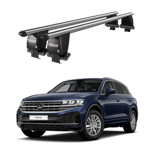 Royal Volkswagen Touareg (2018 ve sonrası) Uyumlu Gri Ara Atkı Port Bagaj Tavan Barı ürün görseli 1