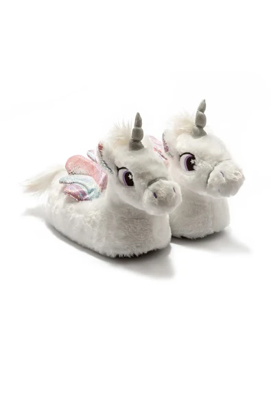 Twigy Unicorn Kız Çocuk Peluş Panduf - Sıcacık ve Rahat ürün görseli 1