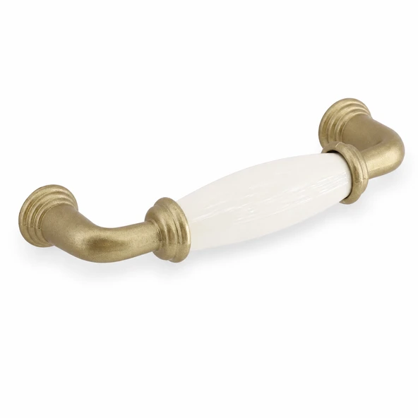 Aris Porselen Mat Altın Kulp 96 mm 9.6 cm Mobilya Çekmece Dolabı Dolap Kapak Kulplar Kulb Kulpu ürün görseli 1