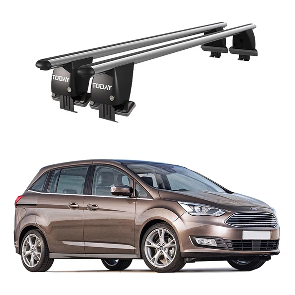 Royal Ford C-Max II (2010-2019) Uyumlu Gri Ara Atkı Port Bagaj Tavan Barı ürün görseli 1