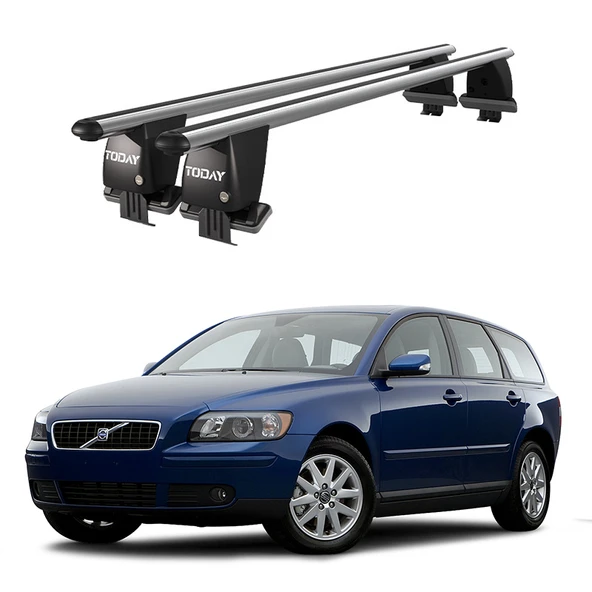 Royal Volvo V50 (2008-2012) Uyumlu Gri Ara Atkı Port Bagaj Tavan Barı ürün görseli 1