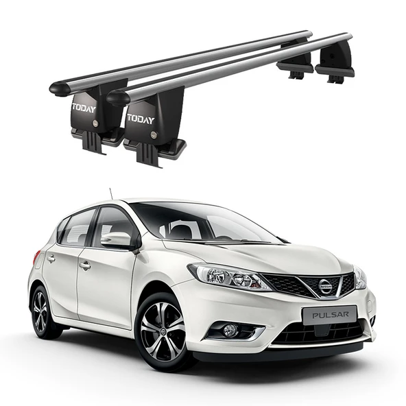 Royal Nissan Pulsar (2014 ve Sonrası) Uyumlu Gri Kilitli Ara Atkı Port Bagaj Tavan Barı ürün görseli 1