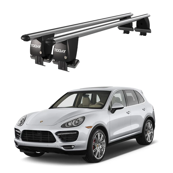 Royal Porsche Cayenne (2011-2017) Uyumlu Gri Ara Atkı Port Bagaj Tavan Barı ürün görseli 1