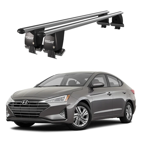 Royal Hyundai Elantra (2016-2020) Uyumlu Gri Ara Atkı Port Bagaj Tavan Barı ürün görseli 1