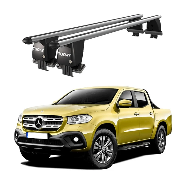 Royal Mercedes  X-Class (2018 ve Sonrası) Uyumlu Gri Ara Atkı Port Bagaj Tavan Barı ürün görseli 1