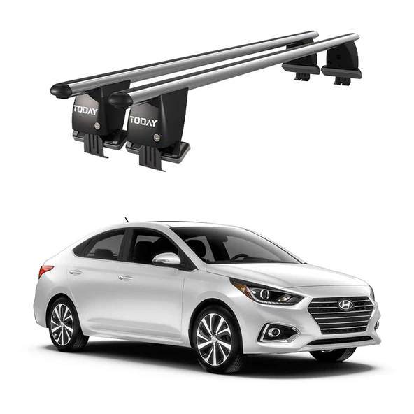 Royal Hyundai Accent V (2017 ve Sonrası) Uyumlu Gri Ara Atkı Port Bagaj Tavan Barı ürün görseli 1