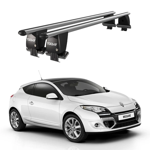 Royal Renault Megane (2009 ve Sonrası) Uyumlu Gri Kilitli Ara Atkı Port Bagaj Tavan Barı ürün görseli 1
