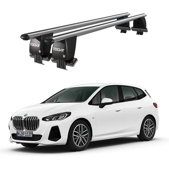 Royal BMW 2 Serisi Active Tourer (2021 ve sonrası) Uyumlu Gri Oluksuz Ara Atkı Port Bagaj Tavan Barı ürün görseli 1