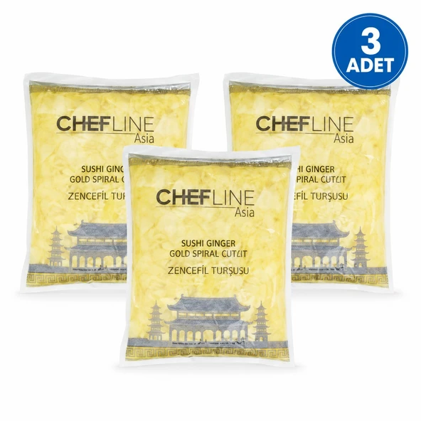 CHEFLINE Asia Garishoga Zencefil Turşusu 1,5 kg  3 Adet  Sushi Zencefili  Uzak Doğu Mutfağı İçin ürün görseli 1