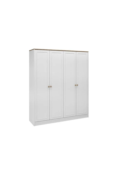 VENATTO Smart 4 Kapılı Dolap (%100MDF) BEYAZ - Resim 4