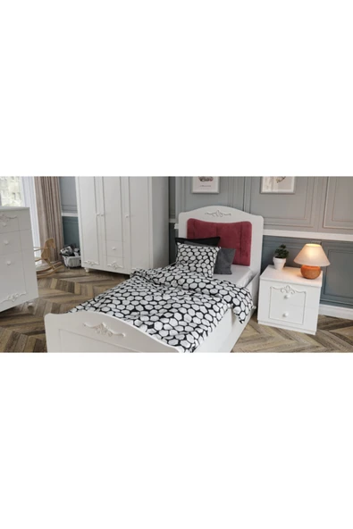 VENATTO Romantik Komodin (%100MDF) SOFT LAKE BEYAZ ürün görseli 1
