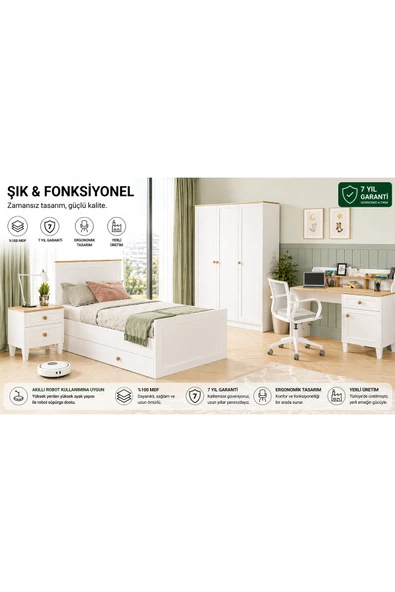 VENATTO Smart L Genç Odası (%100mdf) turkuaz ürün görseli 1
